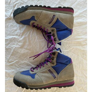 Merrell Y2K Womens Hiking Camping Boots Suede Sz 9 Air Cushion Gray Blue Purple